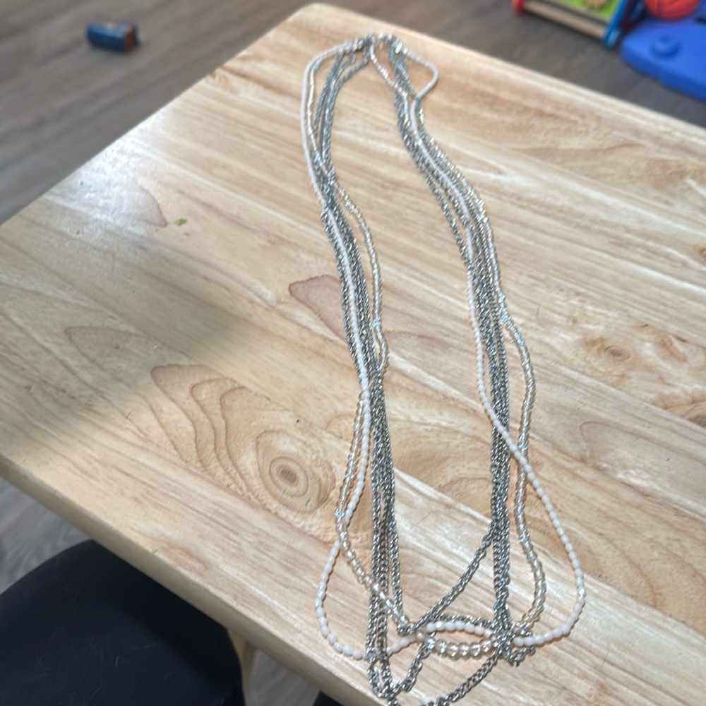 Long pink/silverr necklaces